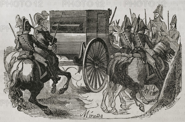 Transfer of Manuel Godoy to the castle of Villaviciosa de Odón in Spain, April 2, 1808, (1851). Creator: Miranda.
