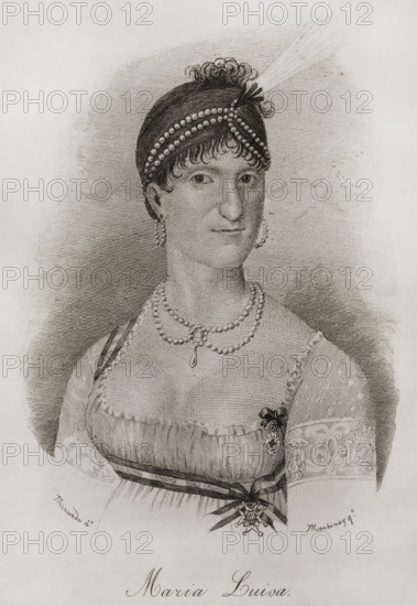 Maria Luisa of Parma (1751-1819), 1851. Creators: Miranda, Martínez.