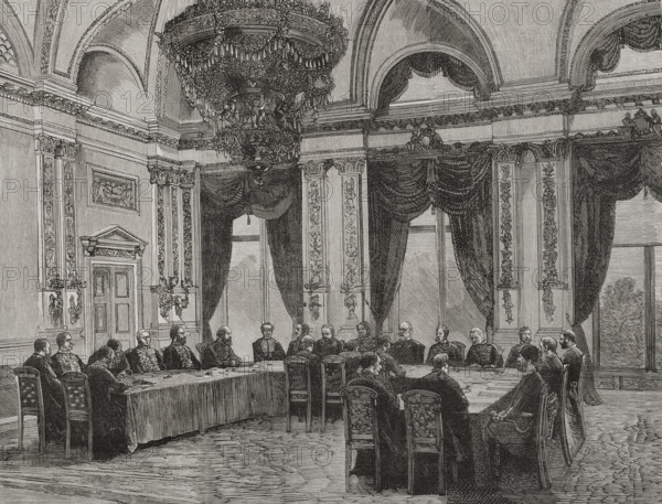 First session of the Congress, Congress of Berlin, June 13, 1878 (1878).  Creator: Tomás Carlos Capuz.