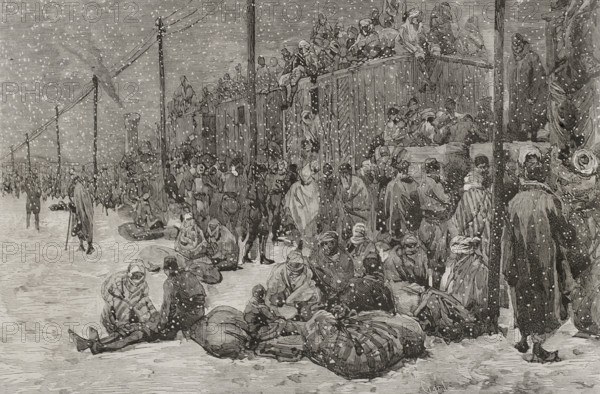 Russo-Turkish War (1877-1878): refugees in Constantinople, 1878.  Creator: Tomás Carlos Capuz.