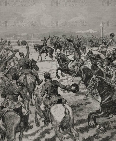 Russo-Turkish War (1877-1878): Treaty of San Stefano, 1878. Grand Duke Nicholas..., March 3, 1878. Creator: Daniel Urrabieta Vierge.