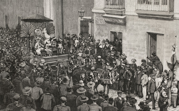 Carnival of Cadiz - Float of the Astros, Andalusia, Spain, 1898. Creator: Unknown.