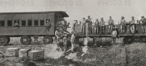 Cuban War of Independence: Distribution of rations, Cuba, 1898. Creator: Unknown.