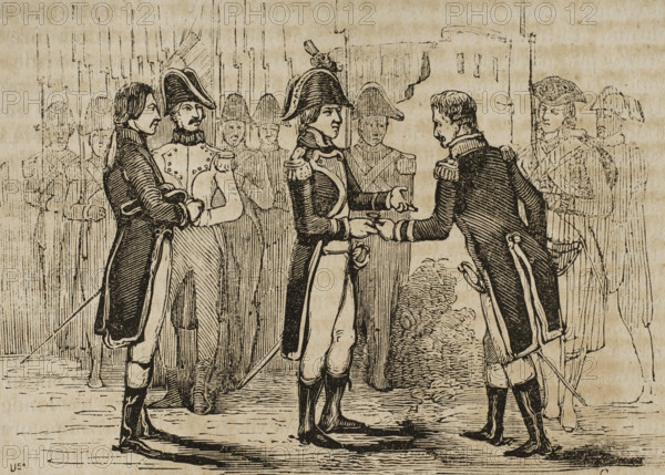 Cession of the territories of Louisiana from the Kingdom of Spain to France, 1803, (1851).  Creator: Unknown.