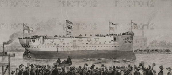 Comus Class Corvette, Royal Navy steel corvette, 1878.  Creator: Unknown.