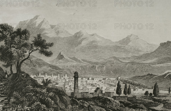 Panoramic view of the city of Kars, Ancient Armenia, 1838. Creator: Unknown.