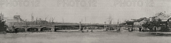 Bridge of Spain over the Pasig River, Manila, Philippines, 1898. Creator: Unknown.