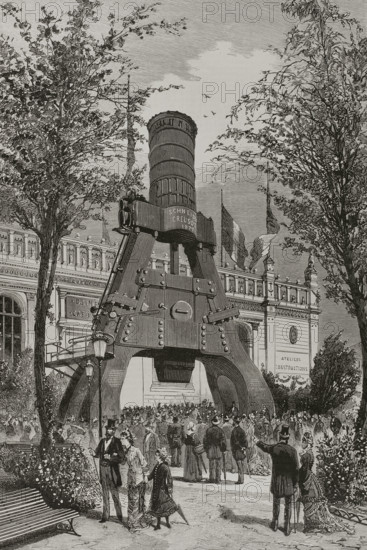 Creusot Steam Hammer presented by the Creusot factory at the Trocadero...Paris Exposition, 1878. Creator: Unknown.