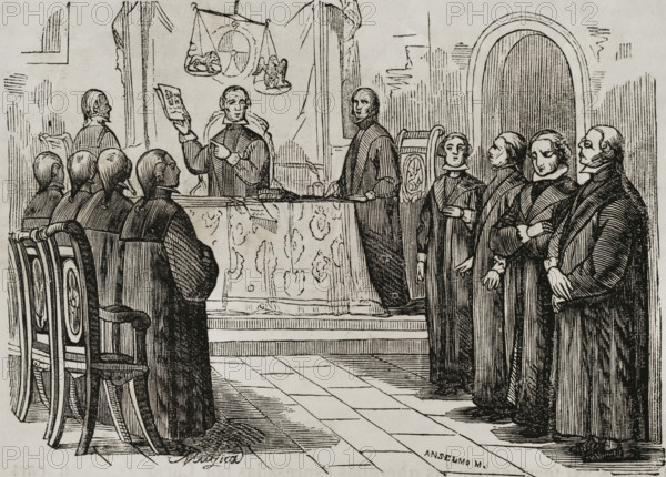 The conspiracy of El Escorial (1807): The El Escorial ruling, Spain, (1851). Creator: Unknown.