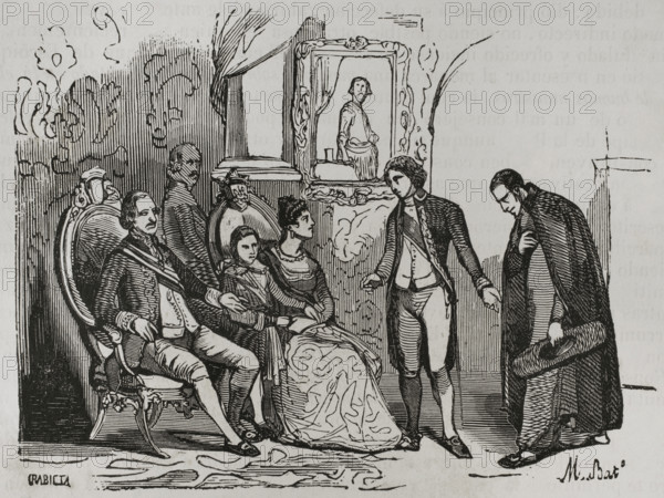 Juan Escóiquiz, canon of Saragossa, is appointed tutor to the Prince of Asturias, c1795, (1851). Creator: Unknown.