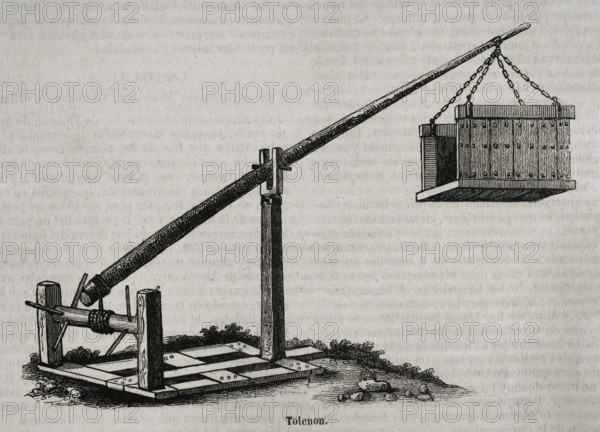 Tolenon - medieval military machinery, 1852. Creator: Unknown.