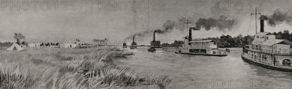 Fashoda Incident (1898): Arrival of the Anglo-Egyptian contingent at Fashoda...on 21 Sept 1898, 1898 Creator: Unknown.