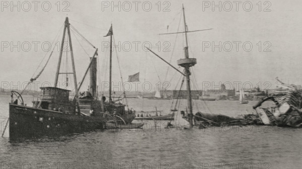 The American steamship tug "Right Arm", Havana, Cuba, 1898. Creator: Unknown.
