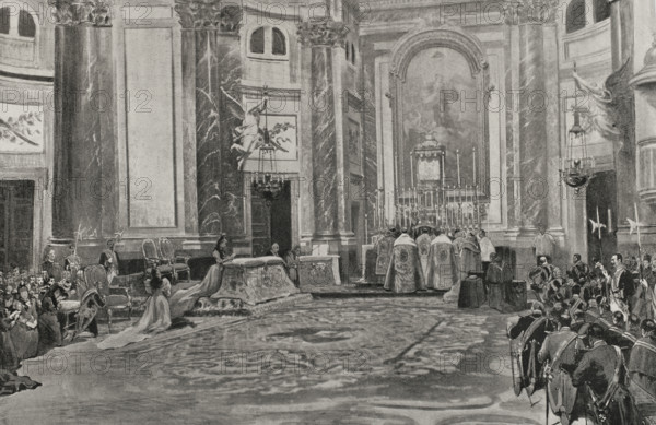 Thanksgiving for the 'pacification' of the Philippines, Madrid, Spain, 24 January 1898. Creator: Enrique Laporta Valor.