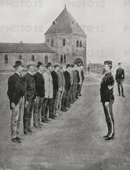 Spanish-American War: US war preparations following the sinking of the "Maine", 1898.  Creator: Unknown.