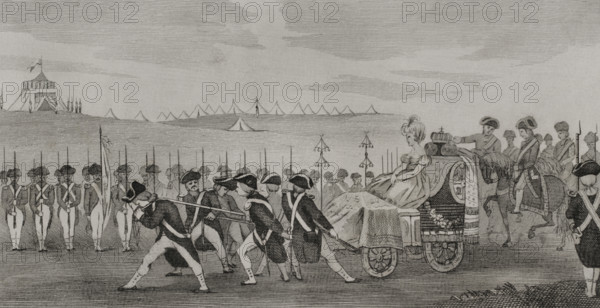 Review of Badajoz, Spain, 1801, (1851). Creator: LTL.
