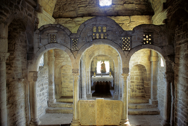 Interior, Church of Santa Cristina de Lena, Pola de Lena, Spain, 9th century, (2008). Creator: LTL.