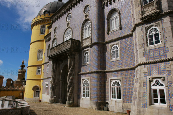 Partial view of the Pena Palace complex, Sintra, Portugal, 19th century (2008).  Creator: Unknown.