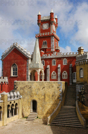 Partial view of the Pena Palace complex, Sintra, Portugal, 19th century (2008). Creator: Unknown.