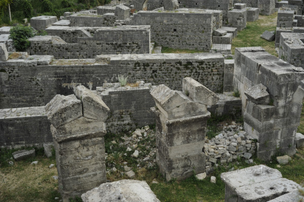 Partial view of the amphitheater ruins, ancient city of Salona, Solin, Croatia, 2018. Creator: Unknown.