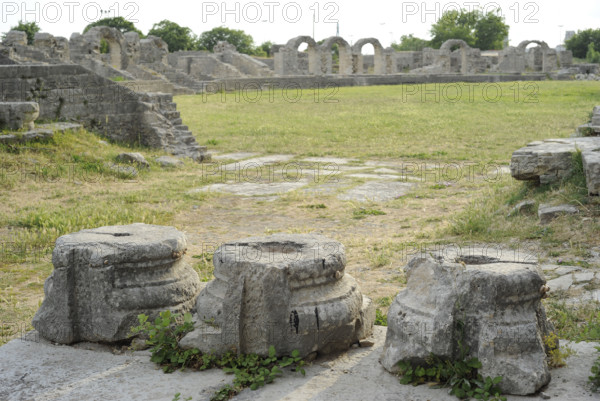 Partial view of the amphitheater ruins, ancient city of Salona, Solin, Croatia, 2018. Creator: Unknown.