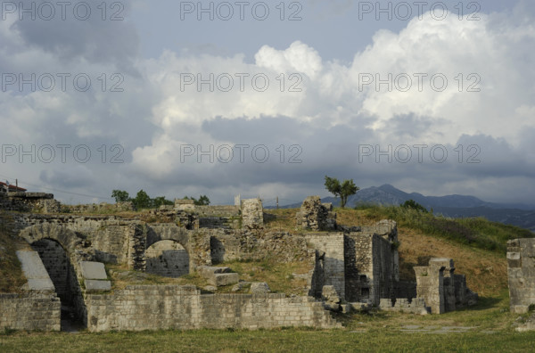 Partial view of the amphitheater ruins, ancient city of Salona, Solin, Croatia, 2018. Creator: Unknown.