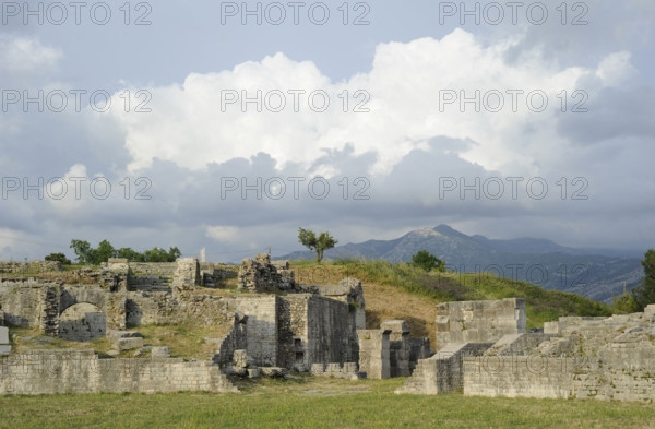 Partial view of the amphitheater ruins, ancient city of Salona, Solin, Croatia, 2018. Creator: Unknown.
