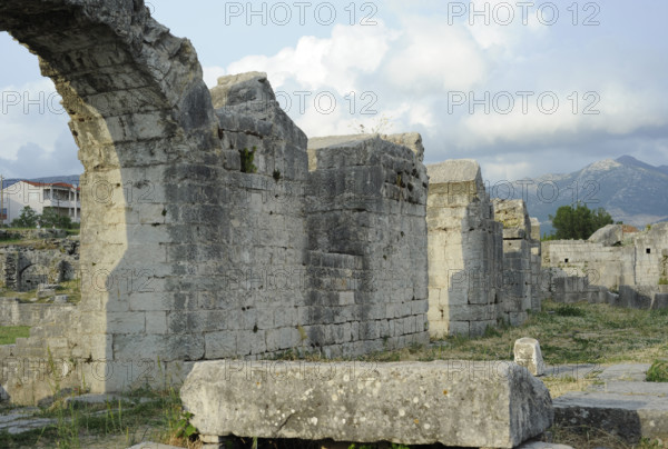 Partial view of the amphitheater ruins, ancient city of Salona, Solin, Croatia, 2018. Creator: Unknown.