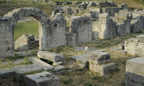 Partial view of the amphitheater ruins, ancient city of Salona, Solin, Croatia, 2018. Creator: Unknown.