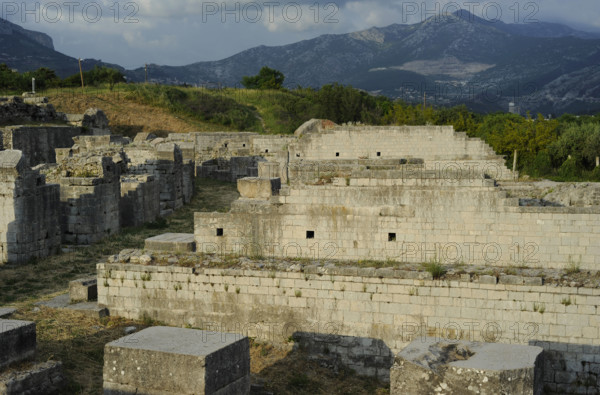 Partial view of the amphitheater ruins, ancient city of Salona, Solin, Croatia, 2018. Creator: Unknown.