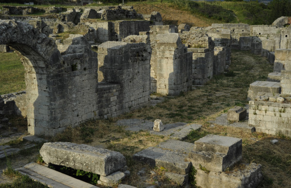 Partial view of the amphitheater ruins, ancient city of Salona, Solin, Croatia, 2018. Creator: Unknown.