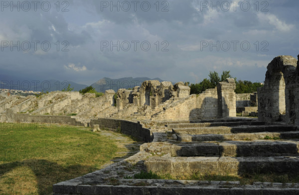 Partial view of the amphitheater ruins, ancient city of Salona, Solin, Croatia, 2018. Creator: Unknown.