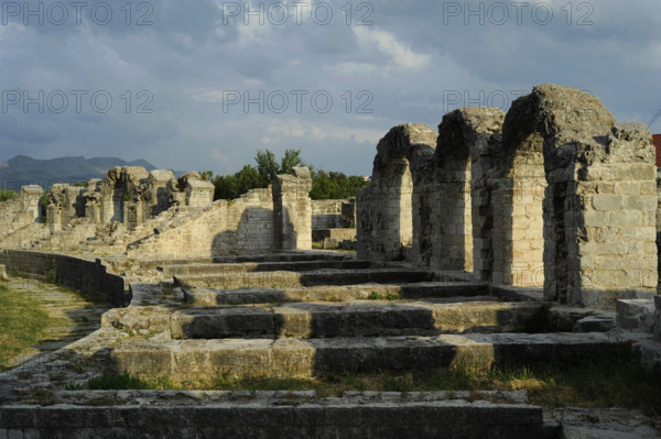 Partial view of the amphitheater ruins, ancient city of Salona, Solin, Croatia, 2018. Creator: Unknown.