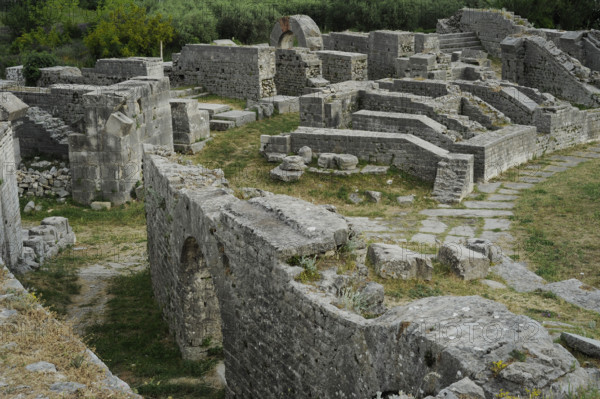 Partial view of the amphitheater ruins, ancient city of Salona, Solin, Croatia, 2018. Creator: Unknown.