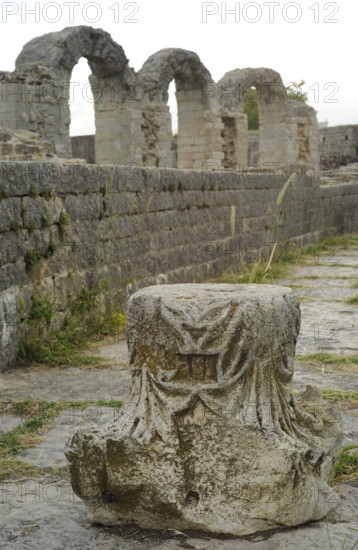Partial view of the amphitheater ruins, ancient city of Salona, Solin, Croatia, 2018. Creator: Unknown.