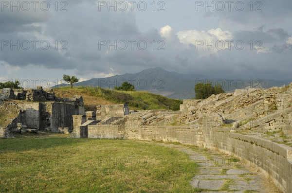 Partial view of the amphitheater ruins, ancient city of Salona, Solin, Croatia, 2018. Creator: Unknown.