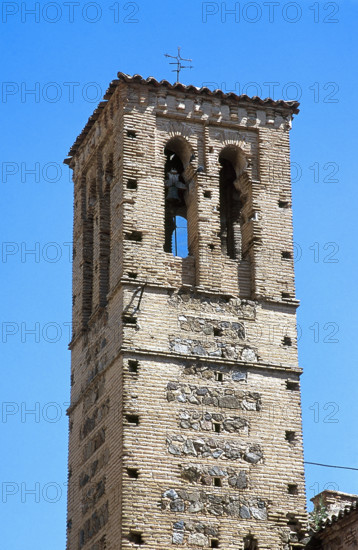 Bell tower, Church of San Sebastián, Toledo, Spain, 2008. Creator: LTL.