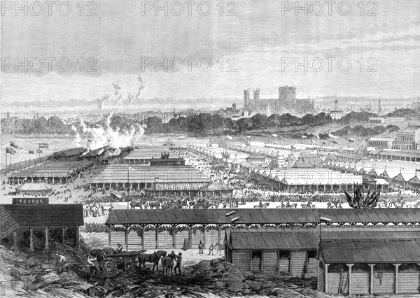 The Royal Agricultural Society at York: general view of the show-yard, 1883. Creator: Unknown.