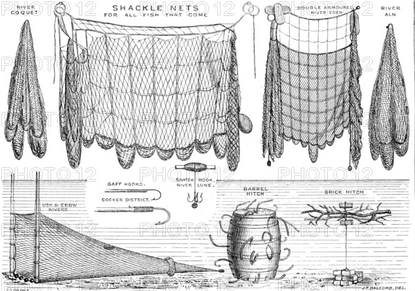 The International Fisheries Exhibition: salmon-poaching implements: Mr. Ffennell's Collection, 1883. Creator: Unknown.