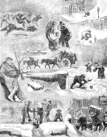 Sketches in London and the suburbs during the snowstorm, Tuesday, January 18, 1881. Creator: Unknown.