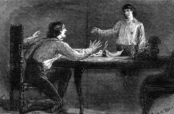 Sketches at the Lyceum: "The Corsican Brothers": Mr. Irving as Fabien de' France I..., 1881. Creator: R&E Taylor.