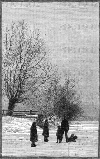 Scenes on the frozen Thames: near Teddington, 1881. Creator: Unknown.