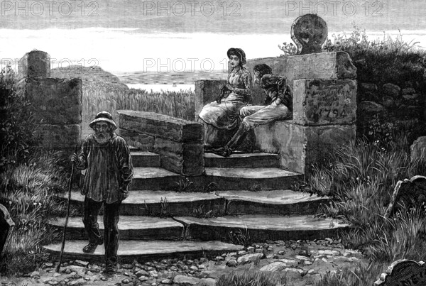 A Cornish churchyard, St. Levan, Land's End, 1881. Creator: Unknown.