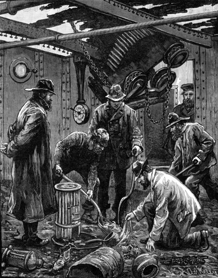 The steerage of the steamer Solway, at Kingstown, after the fire on board, 1881. Creator: Unknown.