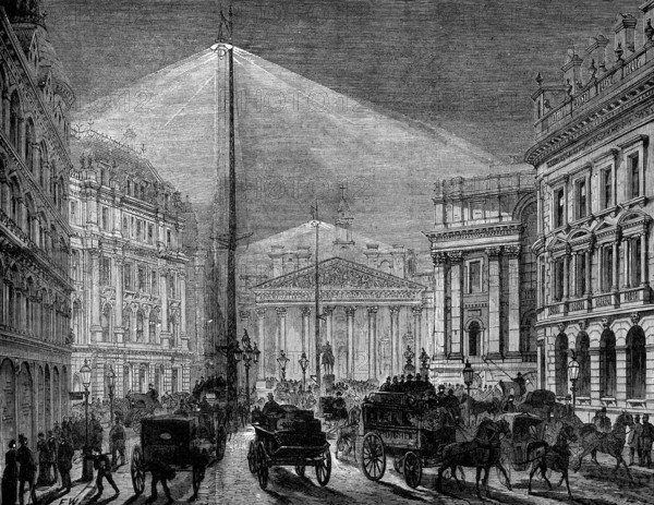 The Electric Light at the Mansion-House, 1881. Creator: Unknown.
