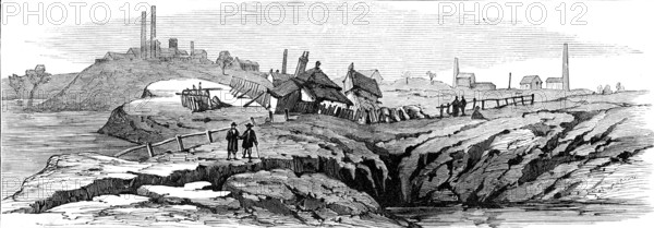 Subsidence of land at the Northwich Salt-Mines, 1881. Creator: Unknown.