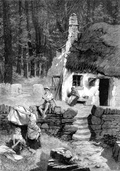 Isle of Man sketches: a Manx cottage, 1881. Creator: Unknown.