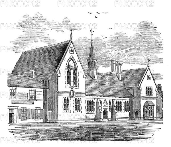 George Stephenson, Father of Railways: the Stephenson Memorial Institute..., 1881. Creator: Unknown.