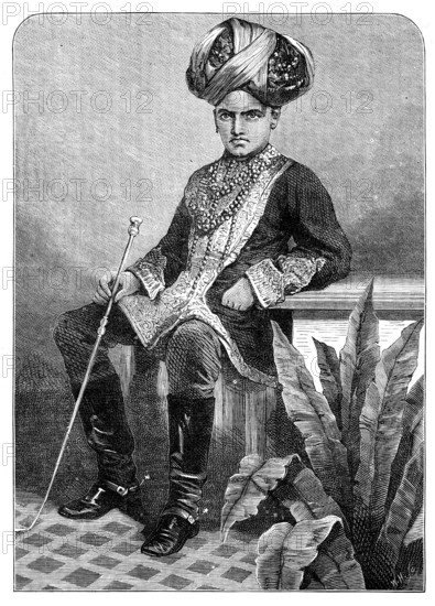 The Maharajah of Mysore in his childhood, 1881. Creator: Unknown.