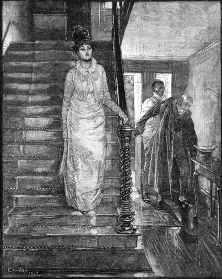 Sunday Morning in "Old Virginia" by E. A. Abbey, 1881. Creator: Joseph Swain.